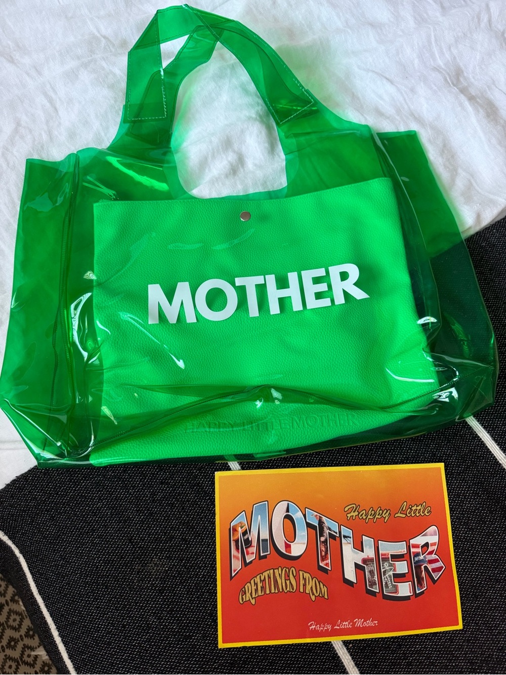 Happy Little MOTHER jelly bag in Cactus with white inner pouch. NWT